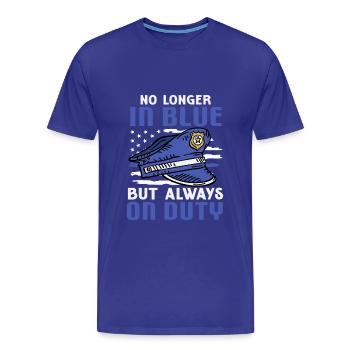 Retired Police Officer Police Retiree - Men's Premium Organic T-Shirt - royal blue - Front - Damien (186cm)