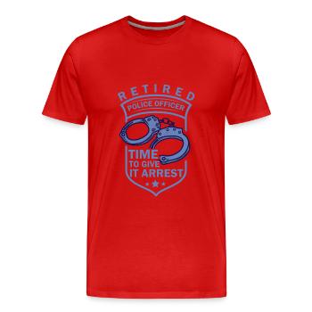 Retired Police Officer Police Retiree - Men's Premium Organic T-Shirt - red - Front - Damien (186cm)
