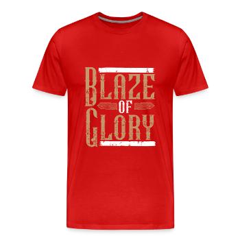 Wood-burning pyrography master carpenter - Men's Premium Organic T-Shirt - red - Front - Damien (186cm)