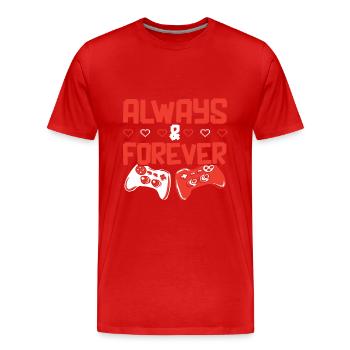 Valentinstag Gaming 14. Februar Videospiel - Männer Premium Bio T-Shirt - Rot - Vorne - Damien (186cm)