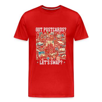 Stamp Collecting, Postcard Collector, Philately - Men's Premium Organic T-Shirt - red - Front - Damien (186cm)