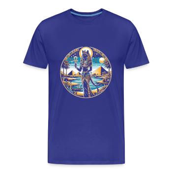 Bastet Cat Goddess Egypt Egyptian Mythology - Men's Premium Organic T-Shirt - royal blue - Front - Damien (186cm)