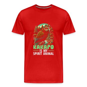 Kakapo Lover New Zealand Owl Parrot Bird - Men's Premium Organic T-Shirt - red - Front - Damien (186cm)