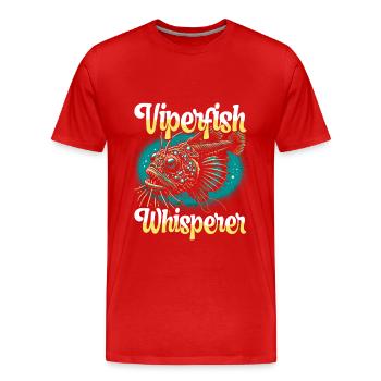Effrayant, Mer profonde, Vipère, Pêcheur, Biologiste marin - T-shirt bio Premium Homme - rouge - Devant - Damien (186cm)