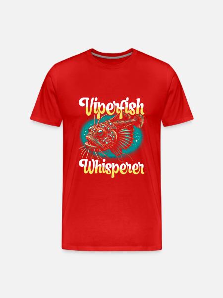 Uhyggelig, dybhav, hugorm, lystfisker, havbiolog - Herre Premium T-shirt økologisk - 