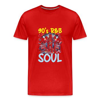 90er-jahre-musikliebhaber, 90er-jahre, - Männer Premium Bio T-Shirt - Rot - Vorne - Damien (186cm)