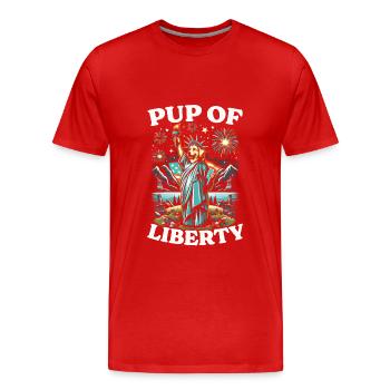 4th of July Dog Patriotic 4th of July USA - Men's Premium Organic T-Shirt - red - Front - Damien (186cm)