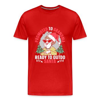 Promoted to Grandma Grandmother - Men's Premium Organic T-Shirt - red - Front - Damien (186cm)