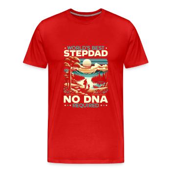 Vatertag, Stiefvater, Vaterschaft, Bester Vater - Männer Premium Bio T-Shirt - Rot - Vorne - Damien (186cm)