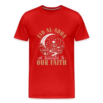 Joyeux Aïd Al Adha, Fête islamique, Islam - T-shirt bio Premium Homme - rouge - Devant - Damien (186cm)