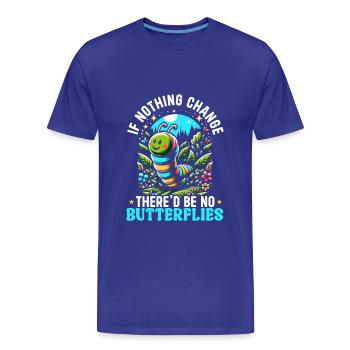 Chenille de papillon ver mignon - T-shirt bio Premium Homme - bleu roi - Devant - Damien (186cm)