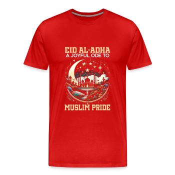 Joyeux Aïd Al Adha, Fête Islamique, Islam - T-shirt bio Premium Homme - rouge - Devant - Damien (186cm)