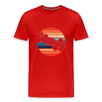 Passionné de course, amateur de course automobile, coureur automobile - T-shirt bio Premium Homme - rouge - Devant - Damien (186cm)