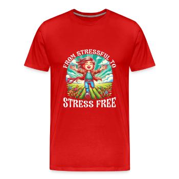 Trouble de stress, santé mentale, - T-shirt bio Premium Homme - rouge - Devant - Damien (186cm)