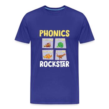 Conscience phonétique, compréhension écrite phonique - T-shirt bio Premium Homme - bleu roi - Devant - Damien (186cm)