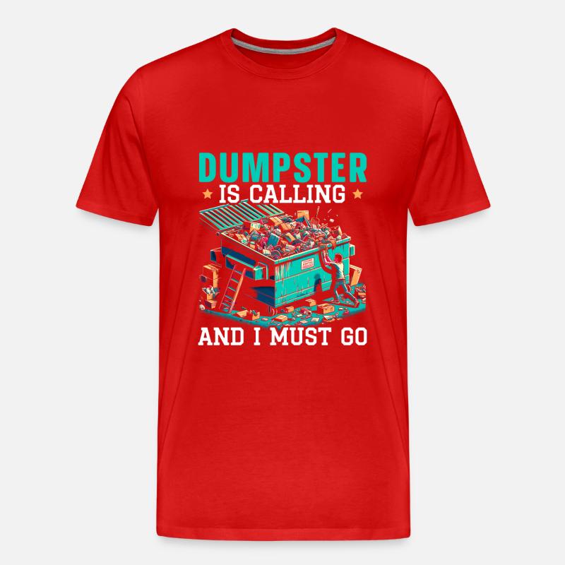 Dumpster lover picking garbage, - Men's Premium Organic T-Shirt - undefined