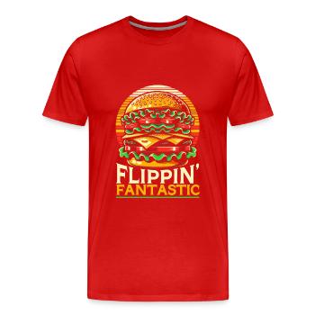Hamburger-fast-food-burger-liebhaber-feinschmecker - Männer Premium Bio T-Shirt - Rot - Vorne - Damien (186cm)
