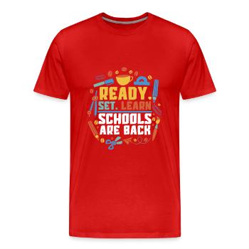 Retour À l’école Vêtements Éducation Enseignants Étudiants - T-shirt bio Premium Homme - rouge - Devant - Damien (186cm)
