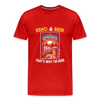 Keno Gambling Casino Game Lover Joueurs de loterie - T-shirt bio Premium Homme - rouge - Devant - Damien (186cm)