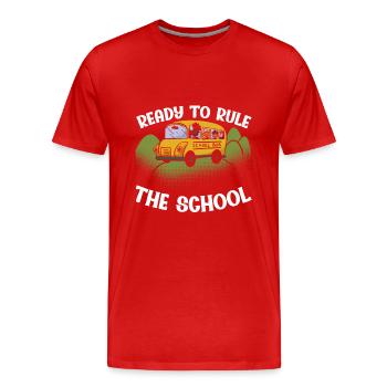 Retour À l’école Vêtements Éducation Enseignants Étudiants - T-shirt bio Premium Homme - rouge - Devant - Damien (186cm)