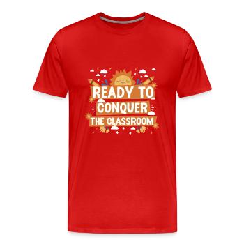 Retour À l’école Vêtements Éducation Enseignants Étudiants - T-shirt bio Premium Homme - rouge - Devant - Damien (186cm)