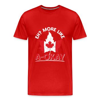 Canada tag pays nationalité Maple Leaf Canadien - T-shirt bio Premium Homme - rouge - Devant - Damien (186cm)