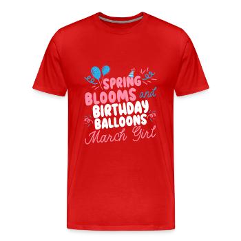 Joyeux anniversaire, célébrant, fête de bday, - T-shirt bio Premium Homme - rouge - Devant - Damien (186cm)