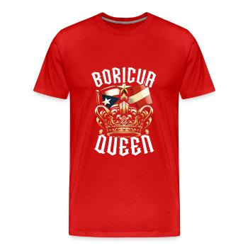 Porto Rico Drapeau Pays Nationalité Pr Boricua - T-shirt bio Premium Homme - rouge - Devant - Damien (186cm)