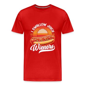 Hotdog-liebhaber-fast-food-feinschmecker-würstchen - Männer Premium Bio T-Shirt - Rot - Vorne - Damien (186cm)
