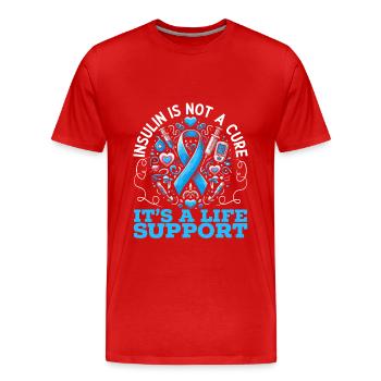 Diabetes-bewusstsein T1d Diabetiker-insulin Typ 1 - Männer Premium Bio T-Shirt - Rot - Vorne - Damien (186cm)