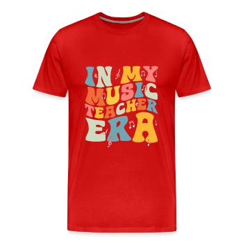 Professeur de musique École de musique Musicien musical - T-shirt bio Premium Homme - rouge - Devant - Damien (186cm)