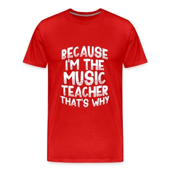 Professeur de musique École de musique Musicien musical - T-shirt bio Premium Homme - rouge - Devant - Damien (186cm)