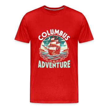 Columbus Day Amerika 1492 Usa Entdeckung - Männer Premium Bio T-Shirt - Rot - Vorne - Damien (186cm)