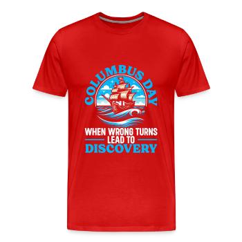 Columbus Day Amerika 1492 Usa Entdeckung - Männer Premium Bio T-Shirt - Rot - Vorne - Damien (186cm)