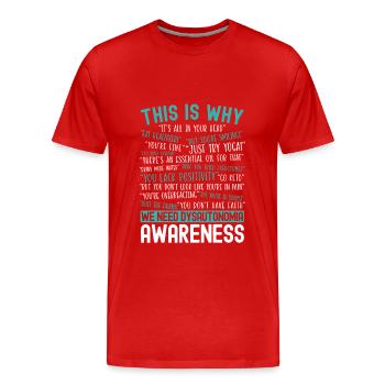 Dysautonomia Consciousness Chronic Illness - Men's Premium Organic T-Shirt - red - Front - Damien (186cm)
