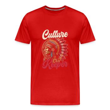 Tribu indienne Cherokee Apache - T-shirt bio Premium Homme - rouge - Devant - Damien (186cm)