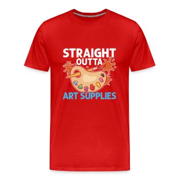 Art Artistique Étudiant en Art - T-shirt bio Premium Homme - rouge - Devant - Damien (186cm)