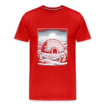 Iglu Eisschnee-Flocke Winter - Männer Premium Bio T-Shirt - Rot - Vorne - Damien (186cm)