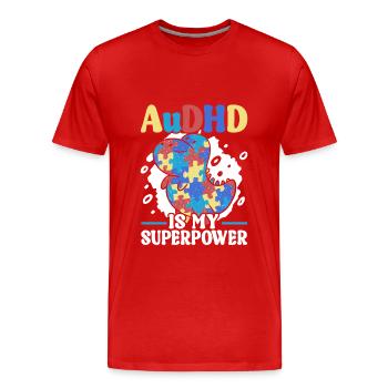 Audhd-behinderung er Autismus Adhs - Männer Premium Bio T-Shirt - Rot - Vorne - Damien (186cm)