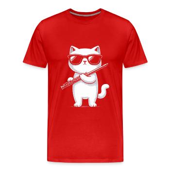 Flötenspieler Flötist Musiker Holzbläser Musical - Männer Premium Bio T-Shirt - Rot - Vorne - Damien (186cm)
