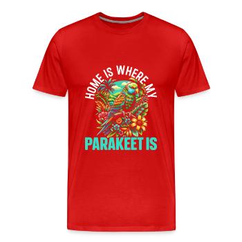Budgie Bird - Men's Premium Organic T-Shirt - red - Front - Damien (186cm)