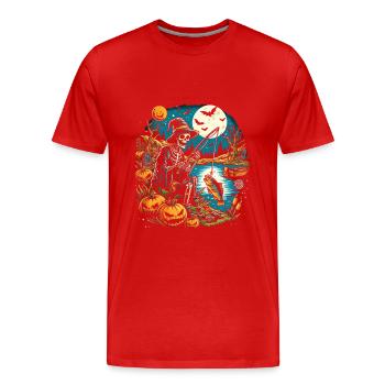 Funny Halloween Costume Fisherman Fisherman - Men's Premium Organic T-Shirt - red - Front - Damien (186cm)