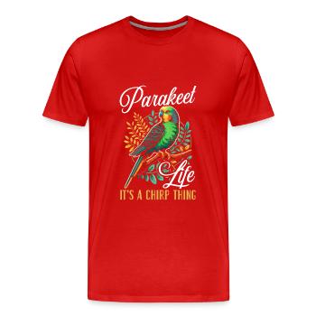 Perruche amoureuse de la perruche Perruche oiseau - T-shirt bio Premium Homme - rouge - Devant - Damien (186cm)