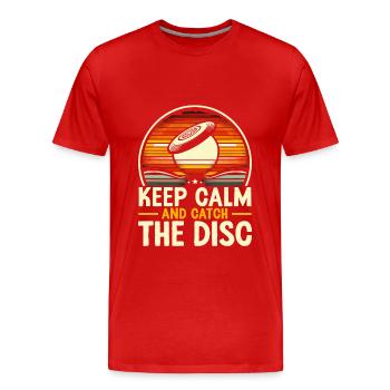 Ultimate Frisbee Player Sport Frisbee Disque Volant - T-shirt bio Premium Homme - rouge - Devant - Damien (186cm)