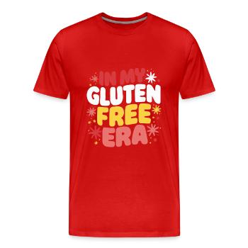 Intolérance au gluten sans gluten maladie cœliaque - T-shirt bio Premium Homme - rouge - Devant - Damien (186cm)