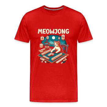 Jeu de Mahjong Jeu de casino Mahjongg Chinese Board - T-shirt bio Premium Homme - rouge - Devant - Damien (186cm)