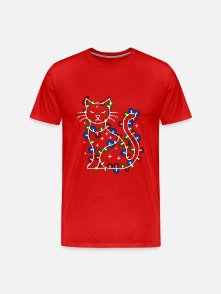 Cat Christmas Holiday Time - Men's Premium Organic T-Shirt - 