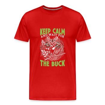 Saison de chasse au cerf Chasseurs de cerfs Chasseurs d’animaux - T-shirt bio Premium Homme - rouge - Devant - Damien (186cm)