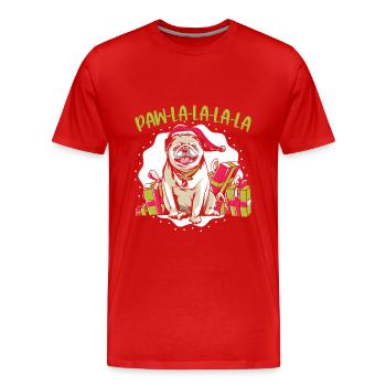 Chien Noël Noël Temps Père Noël - T-shirt bio Premium Homme - rouge - Devant - Damien (186cm)