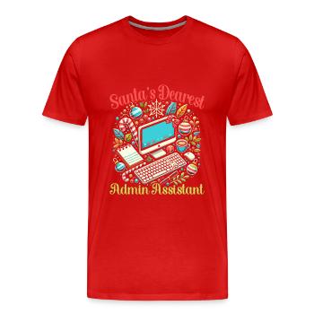 Lustiger Weihnachts-administrator-weihnachtsmann. - Männer Premium Bio T-Shirt - Rot - Vorne - Damien (186cm)
